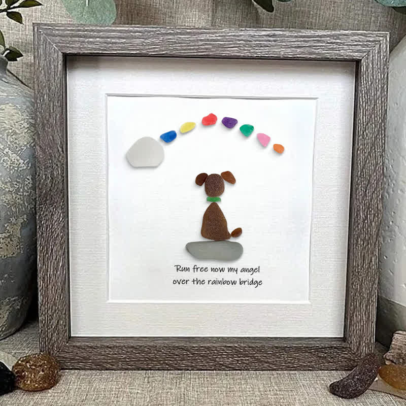 Dog Memorial Sea Glass Framed Art Loss Of Dog Gift - image 7