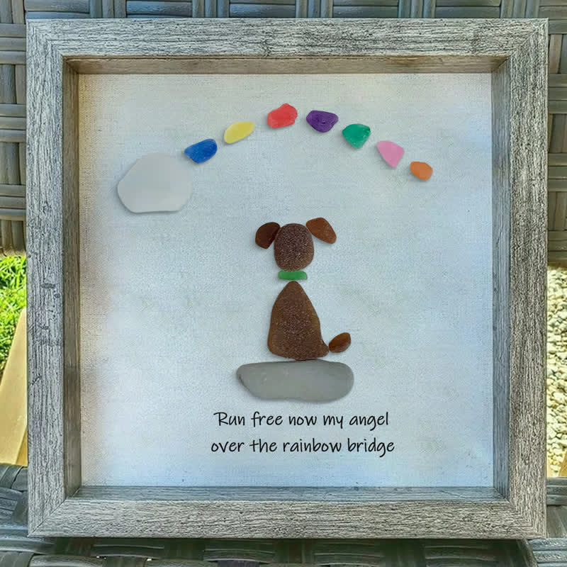 Dog Memorial Sea Glass Framed Art Loss Of Dog Gift - image 6
