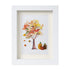 Fall Art Autumn Leaves Pumpkin Sea Glass Framed Art - White - 8" X 6" - image 12