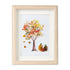 Fall Art Autumn Leaves Pumpkin Sea Glass Framed Art - Oak - 8" X 6" - image 9