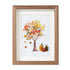 Fall Art Autumn Leaves Pumpkin Sea Glass Framed Art - Walnut Brown - 8" X 6" - image 10