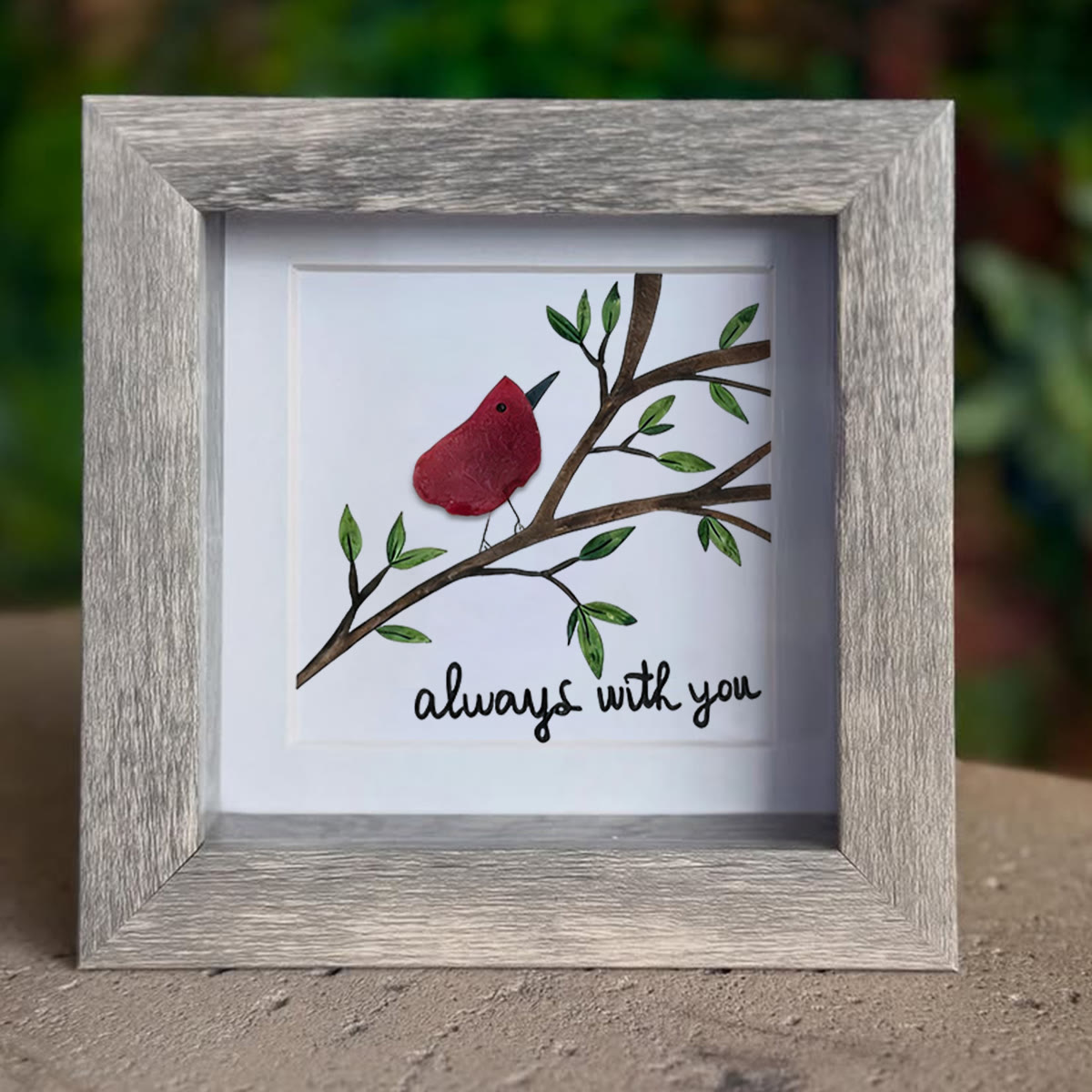 Always With You Cardinal Bird Sea Glass Framed Art - image 6