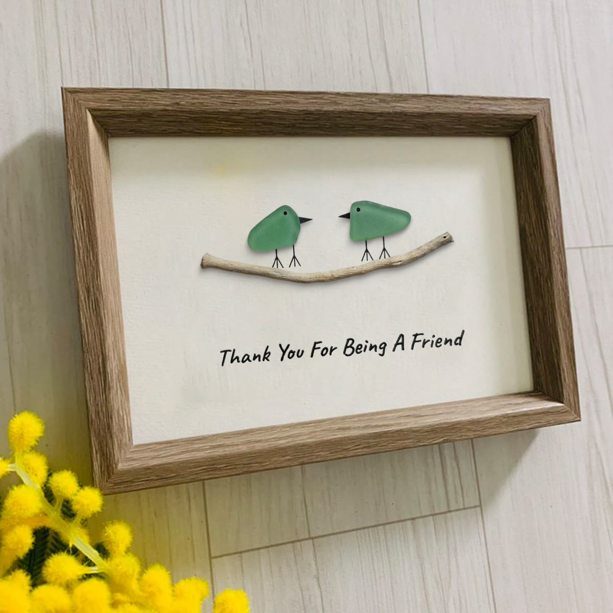 Thank You For Being A Friend Friendship Gift Sea Glass Framed Art - image 0