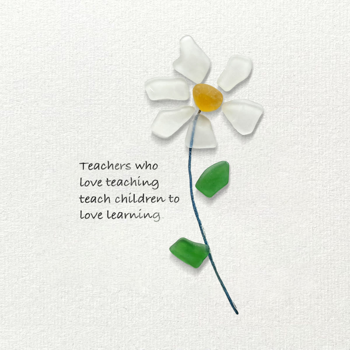 Teacher Gift Daisy Flower Sea Glass Framed Art - image 8