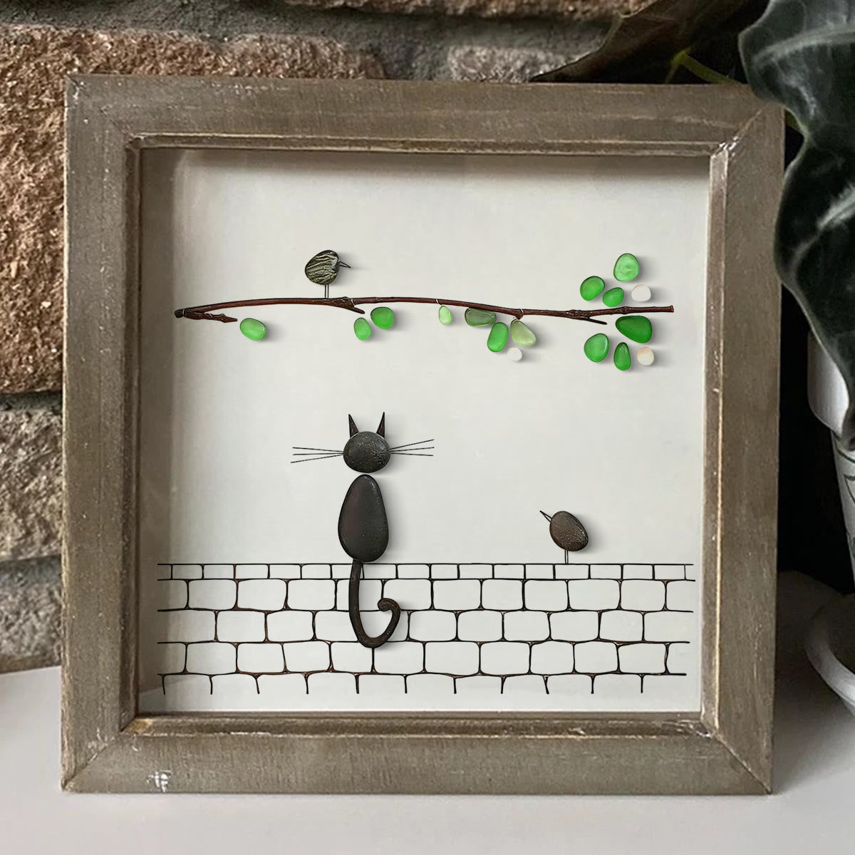 Cat Sea Glass Framed Art - image 4