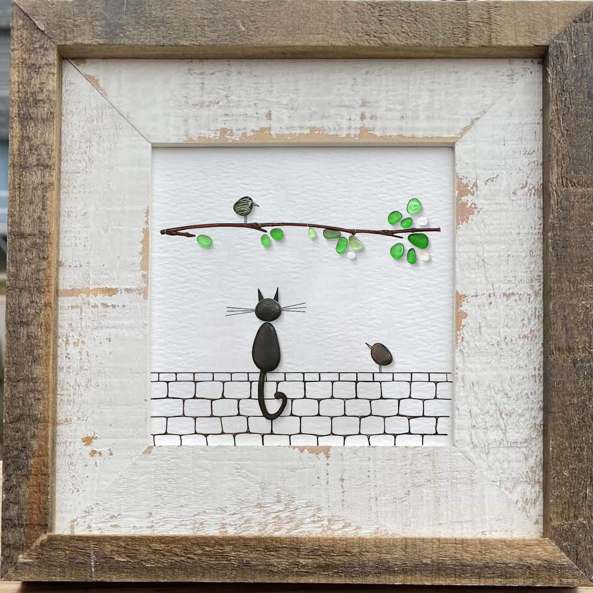 Cat Sea Glass Framed Art - image 2