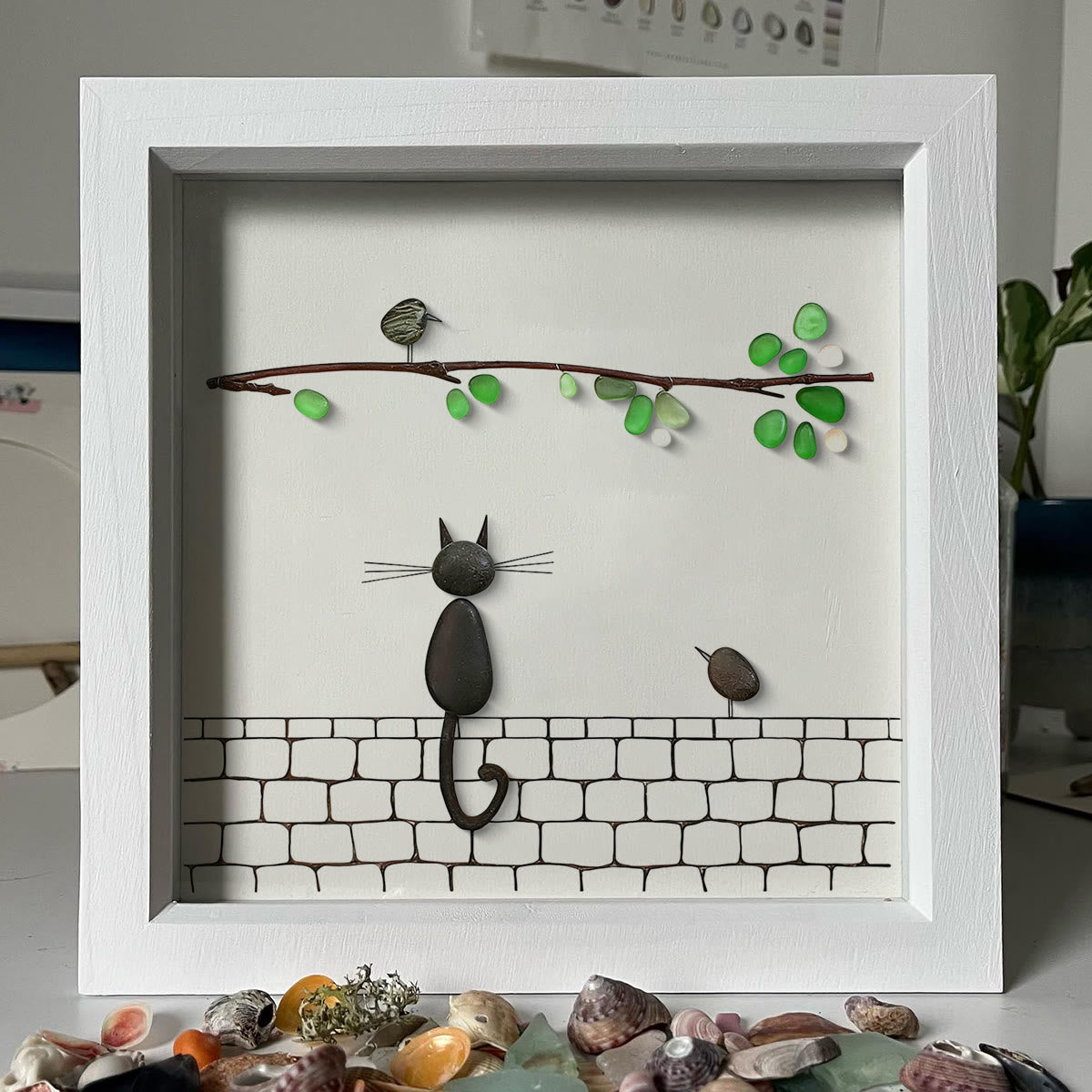 Cat Sea Glass Framed Art - image 5