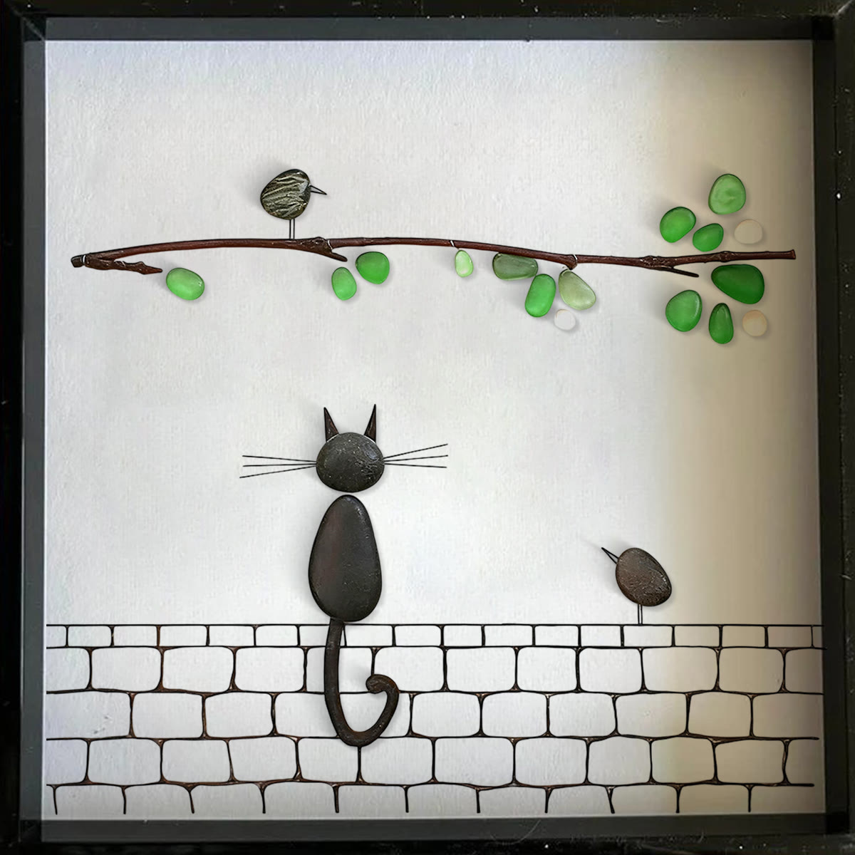Cat Sea Glass Framed Art - image 6