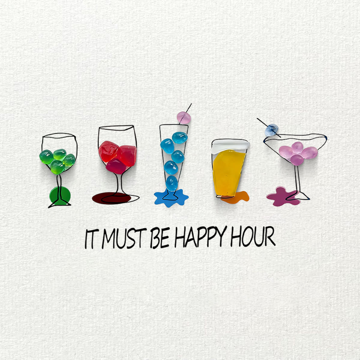 Cocktail Parties Happy Hour Sea Glass Framed Art - image 5