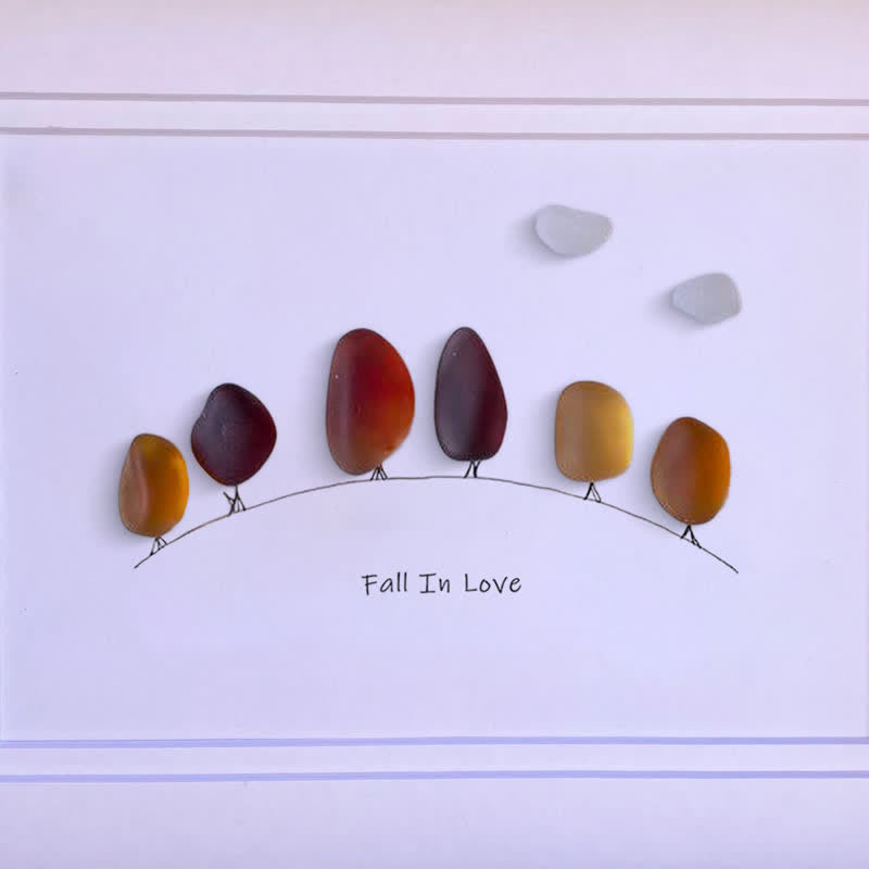 Fall In Love Autumn Trees Sea Glass Framed Art - image 8