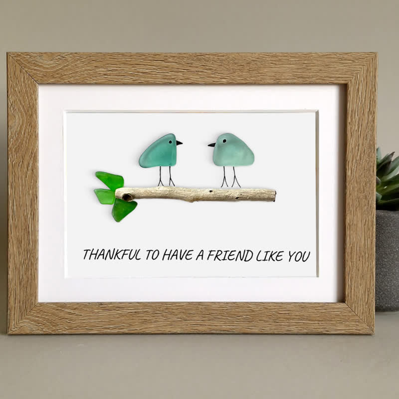 Friend Birds Sea Glass Framed Art Friendship Gift - image 8