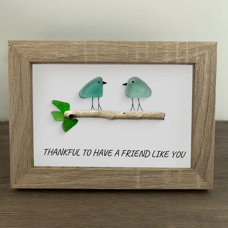 Friend Birds Sea Glass Framed Art Friendship Gift - image 10