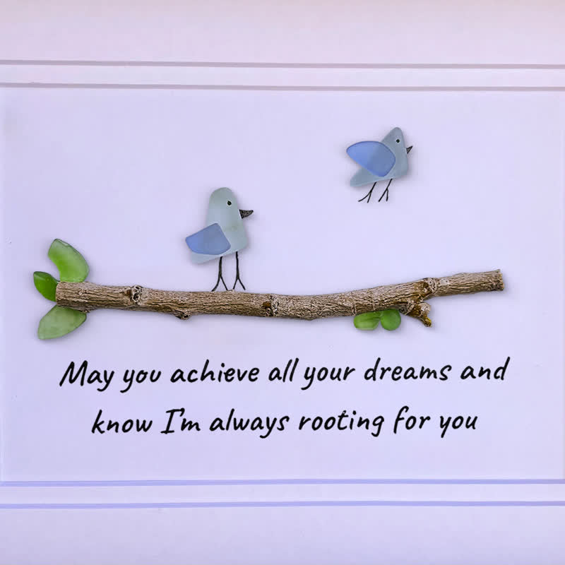 May You Achieve Dreams Birds Sea Glass Framed Art Family Gift - image 8