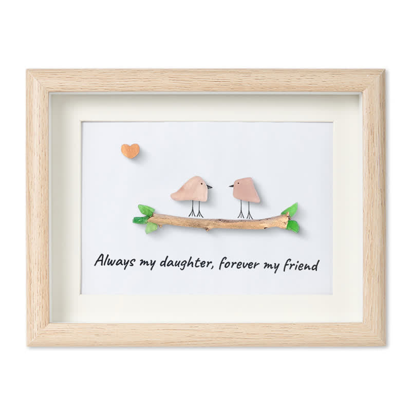 Always My Daughter Birds Sea Glass Framed Art Gift for Daughter - Oak - 6" X 8" - image 10