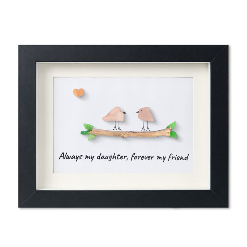 Always My Daughter Birds Sea Glass Framed Art Gift for Daughter - Black - 6" X 8" - image 12