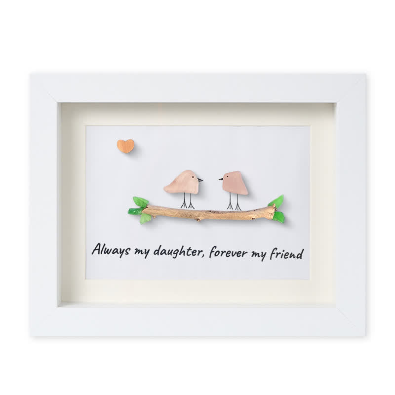 Always My Daughter Birds Sea Glass Framed Art Gift for Daughter - White - 6" X 8" - image 13