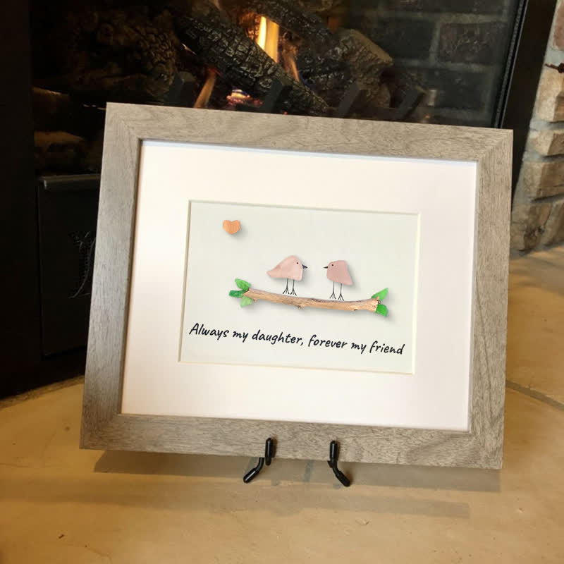 Always My Daughter Birds Sea Glass Framed Art Gift for Daughter - image 9