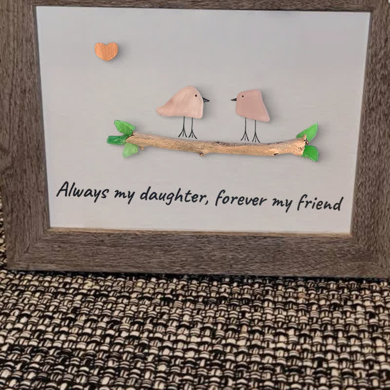 Always My Daughter Birds Sea Glass Framed Art Gift for Daughter - image 7