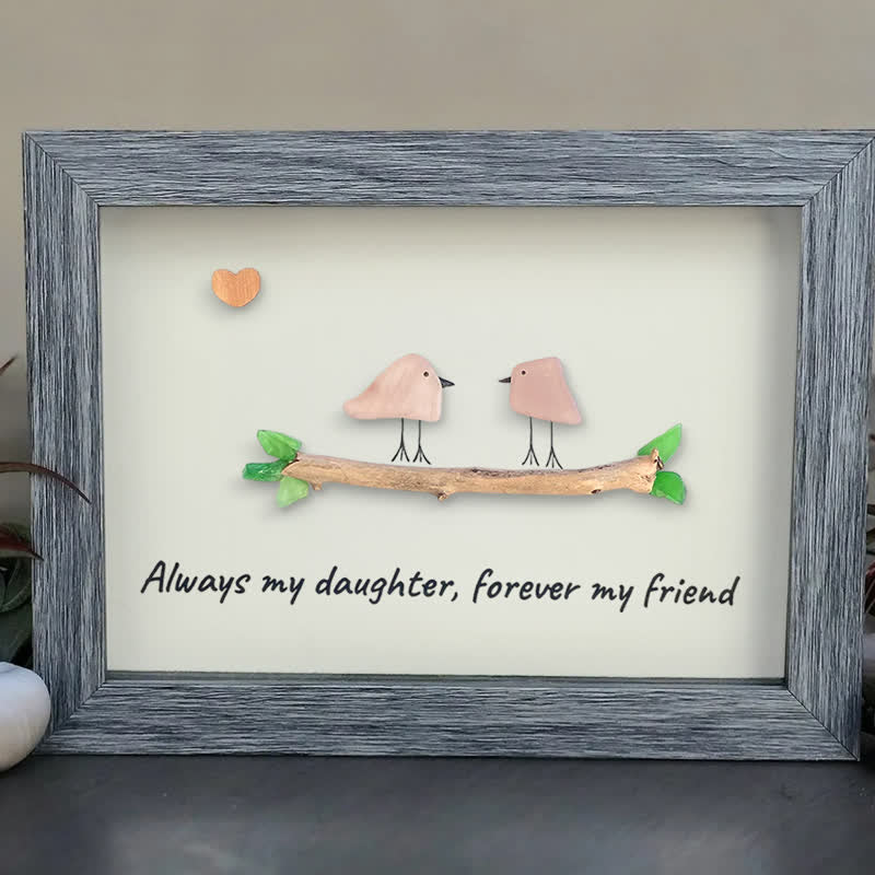 Always My Daughter Birds Sea Glass Framed Art Gift for Daughter - image 0