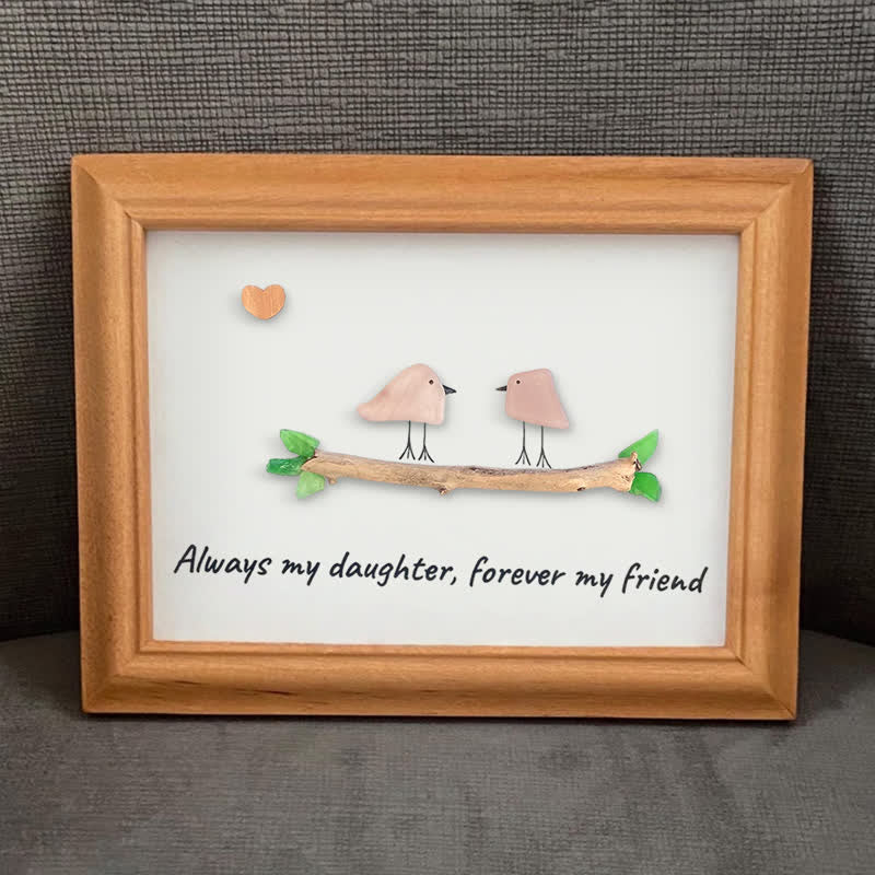 Always My Daughter Birds Sea Glass Framed Art Gift for Daughter - image 3