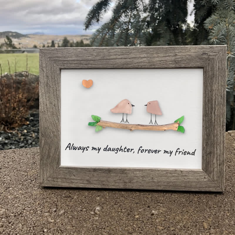 Always My Daughter Birds Sea Glass Framed Art Gift for Daughter - image 2