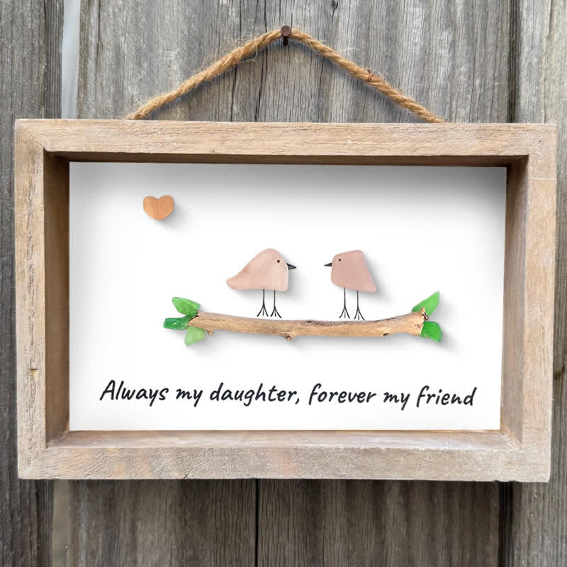 Always My Daughter Birds Sea Glass Framed Art Gift for Daughter - image 4