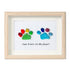 Rainbow Puppy Pet Paw Prints Sea Glass Framed Art - Oak - 6" X 8" - image 12