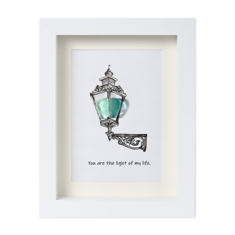 Light Of My Life Street Light Sea Glass Framed Art - White - 8" X 6" - image 12