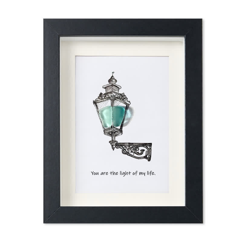 Light Of My Life Street Light Sea Glass Framed Art - Black - 8" X 6" - image 11
