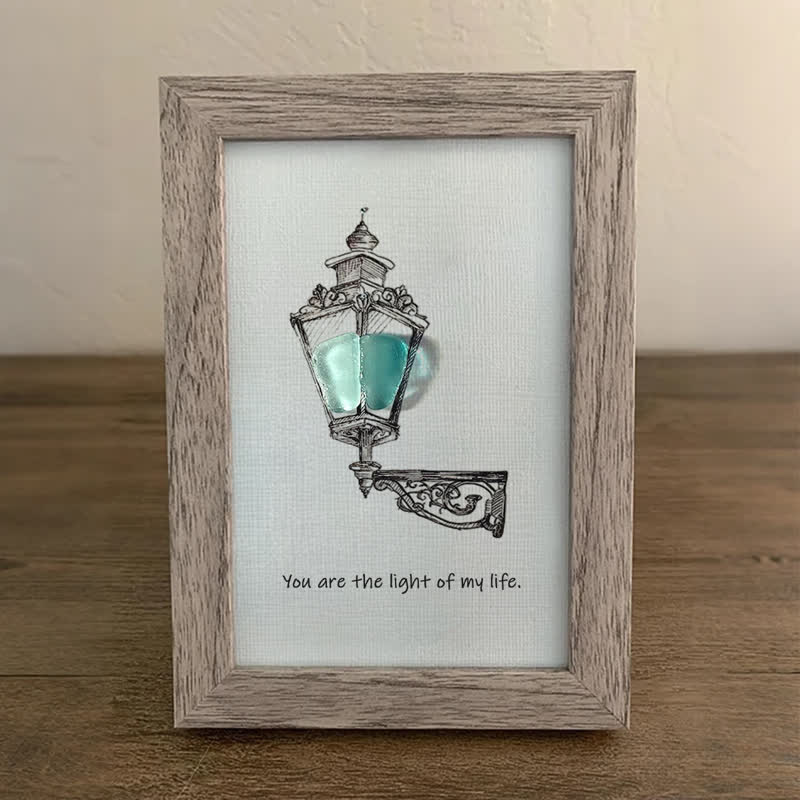 Light Of My Life Street Light Sea Glass Framed Art - image 5