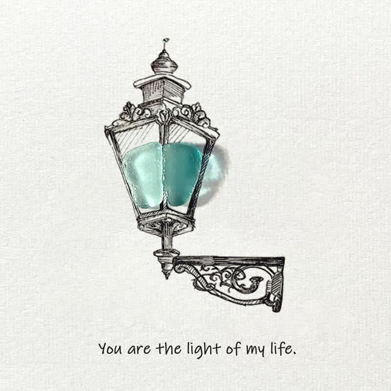 Light Of My Life Street Light Sea Glass Framed Art - image 2