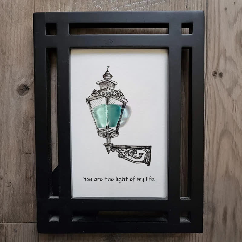 Light Of My Life Street Light Sea Glass Framed Art - image 8