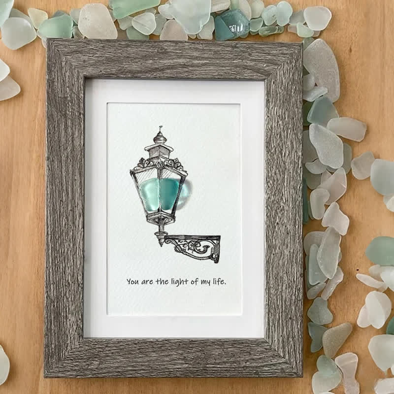 Light Of My Life Street Light Sea Glass Framed Art - image 6