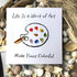 Artist's Palette Paint Your Life With Colors Sea Glass Framed Art - Seaglass Card - 8" X 8" - image 1