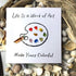 Artist's Palette Paint Your Life With Colors Sea Glass Framed Art - Seaglass Card - 8" X 8" - image 1