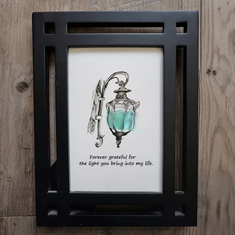 Grateful For The Light You Bring Into My Life Sea Glass Framed Art - image 8