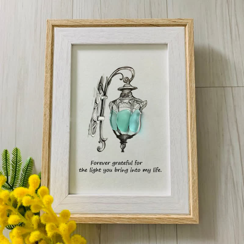 Grateful For The Light You Bring Into My Life Sea Glass Framed Art - image 5