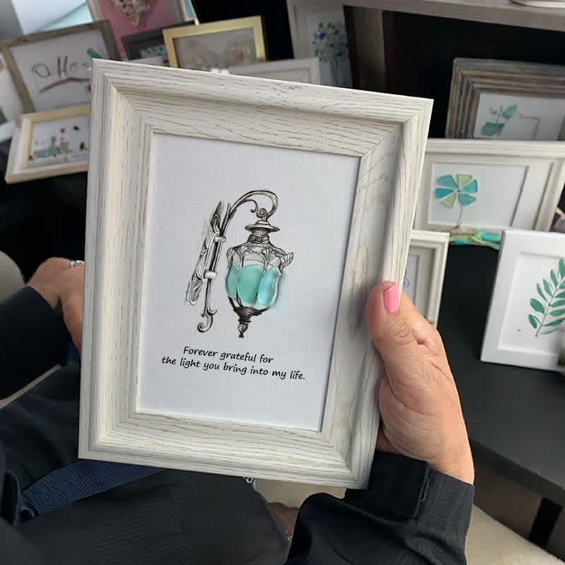 Grateful For The Light You Bring Into My Life Sea Glass Framed Art - image 4
