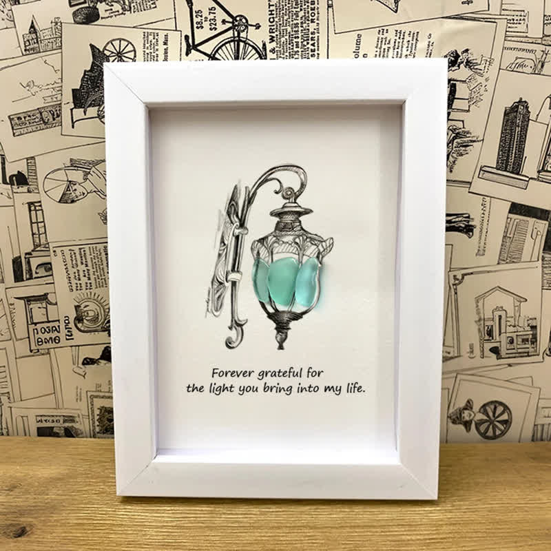 Grateful For The Light You Bring Into My Life Sea Glass Framed Art - image 6