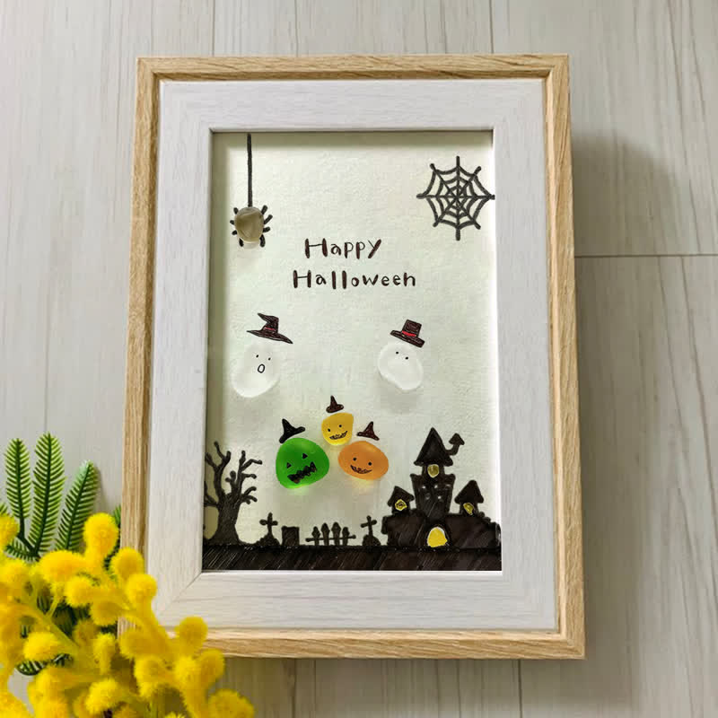 Ghost Happy Halloween Sea Glass Framed Art - image 5
