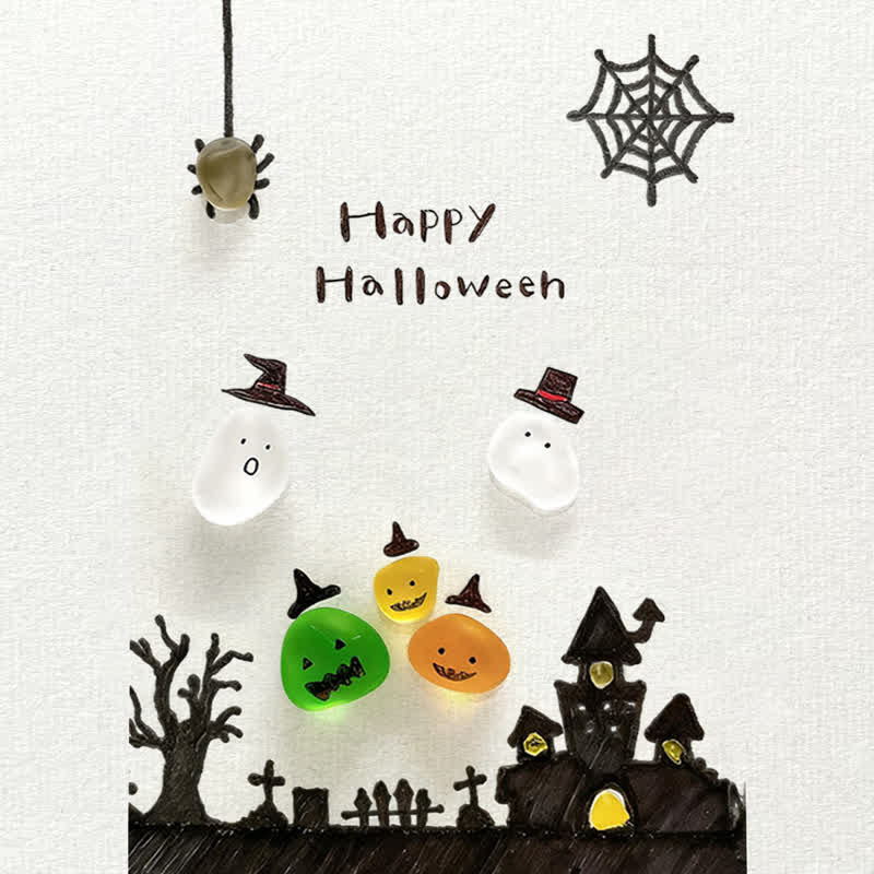 Ghost Happy Halloween Sea Glass Framed Art - image 2