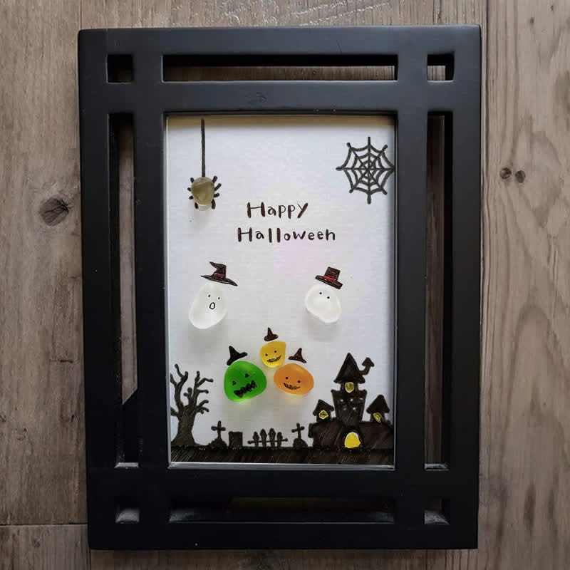 Ghost Happy Halloween Sea Glass Framed Art - image 6