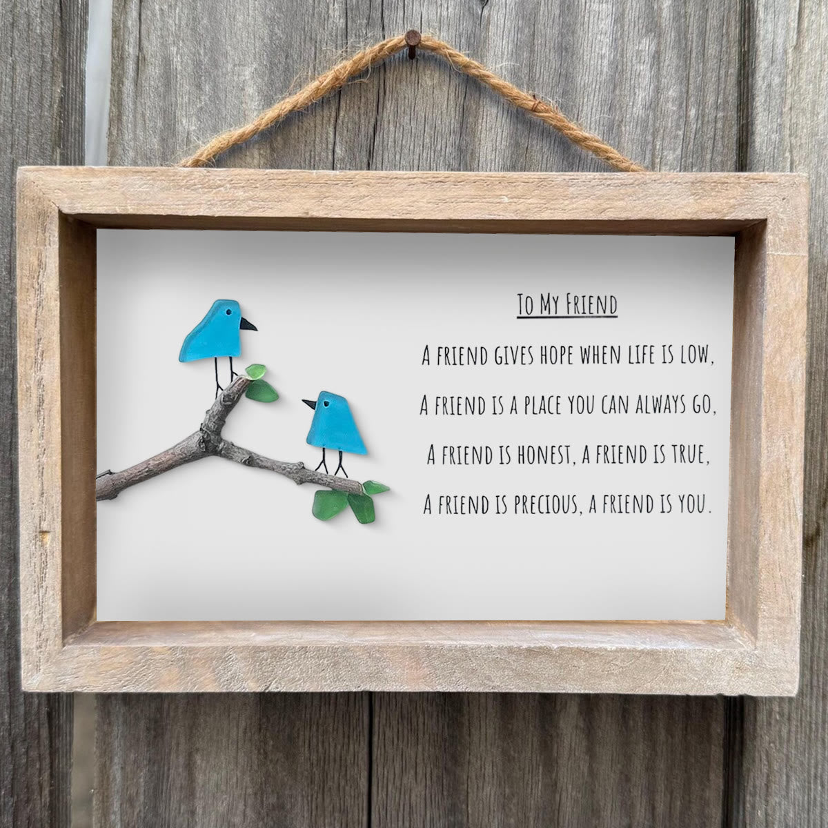 Friendship Poem To My Friend Sea Glass Framed Art - image 0