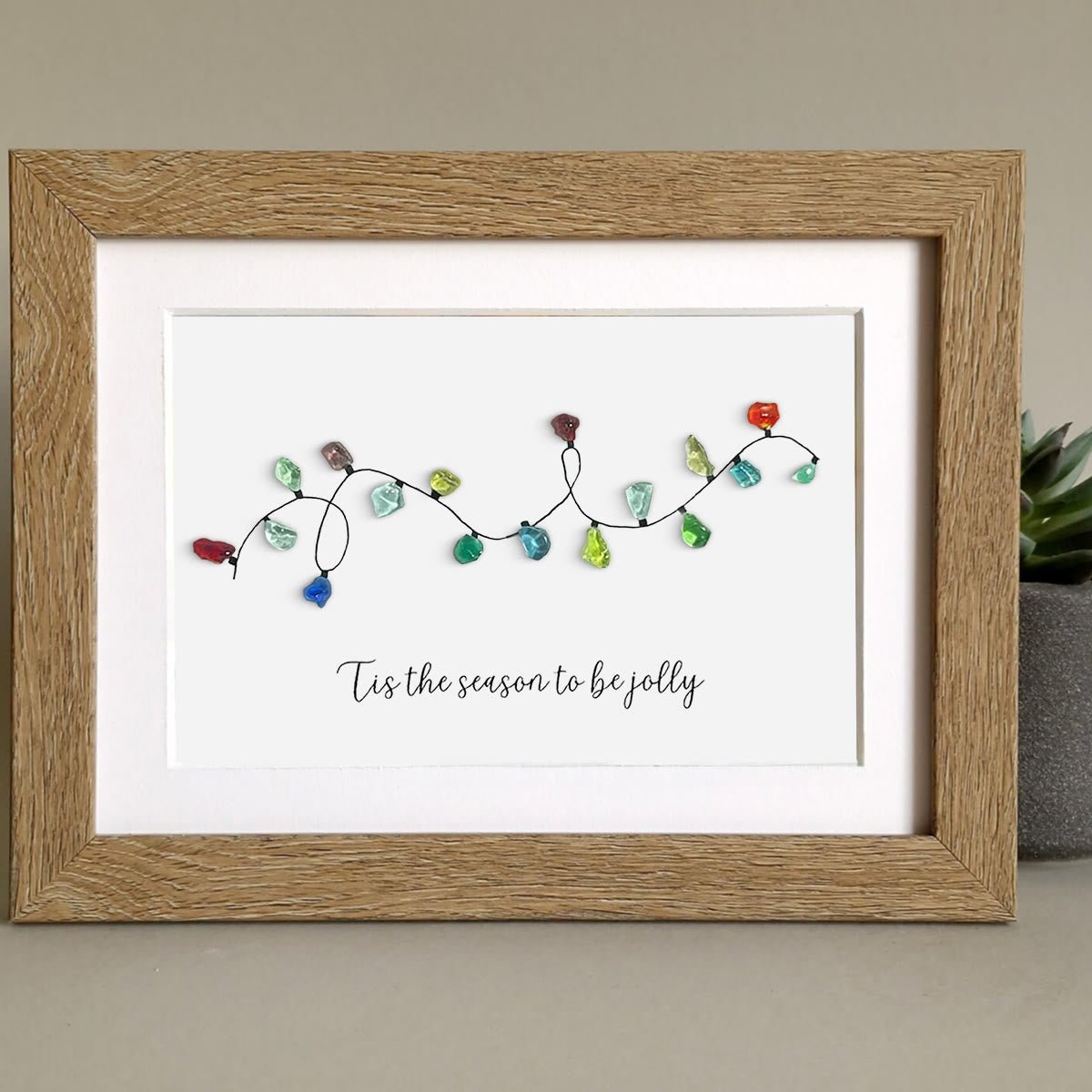Christmas Light Bulbs Sea Glass Framed Art - image 10