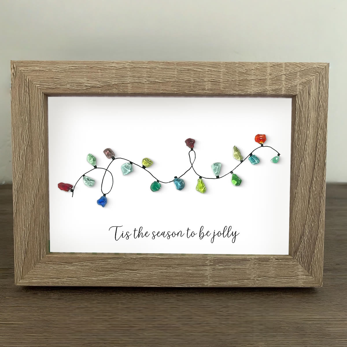 Christmas Light Bulbs Sea Glass Framed Art - image 9