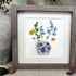 Colored Floral In Blue And White Vase Sea Glass Framed Art - image 0