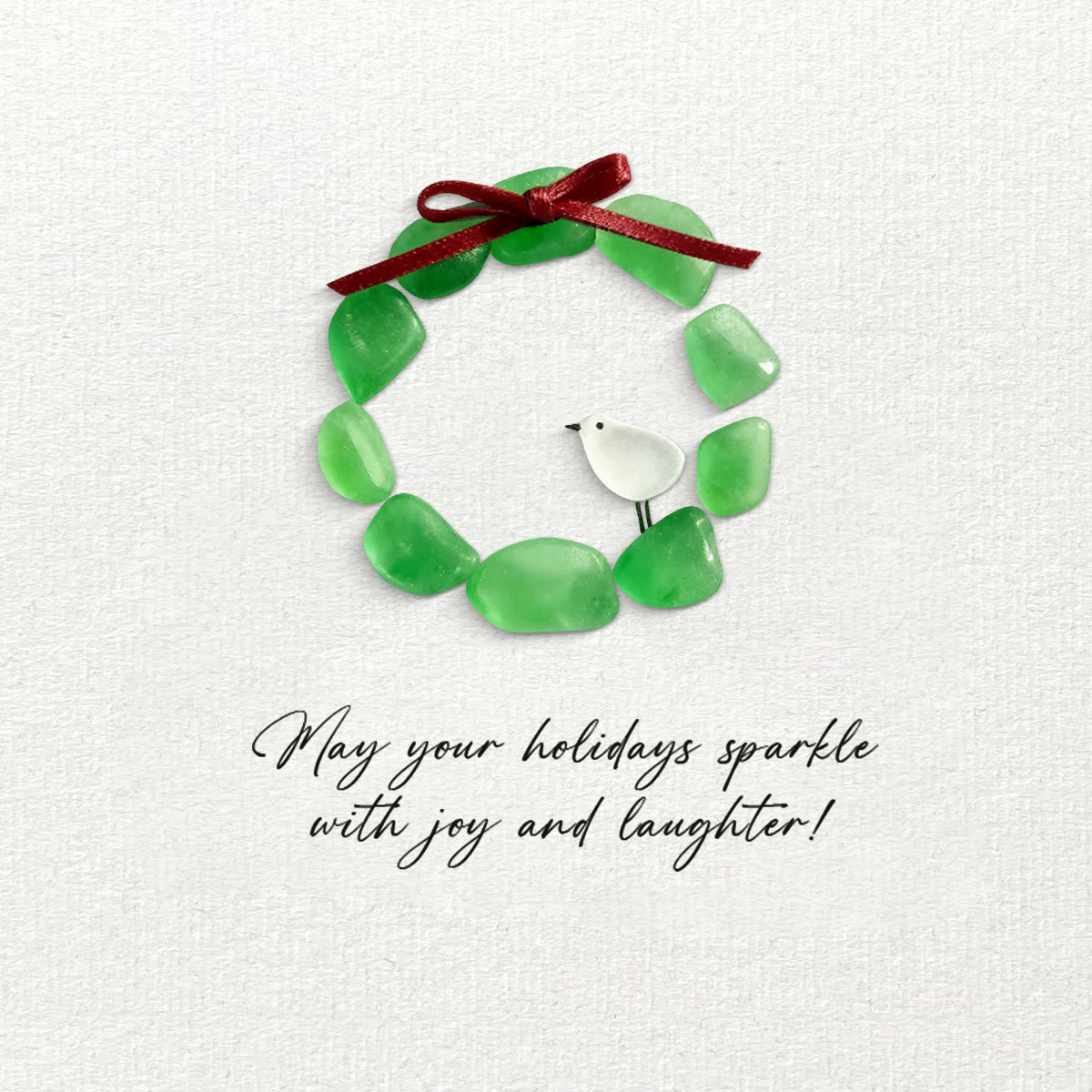 Christmas Wreath And Wreath Sea Glass Framed Art - image 9