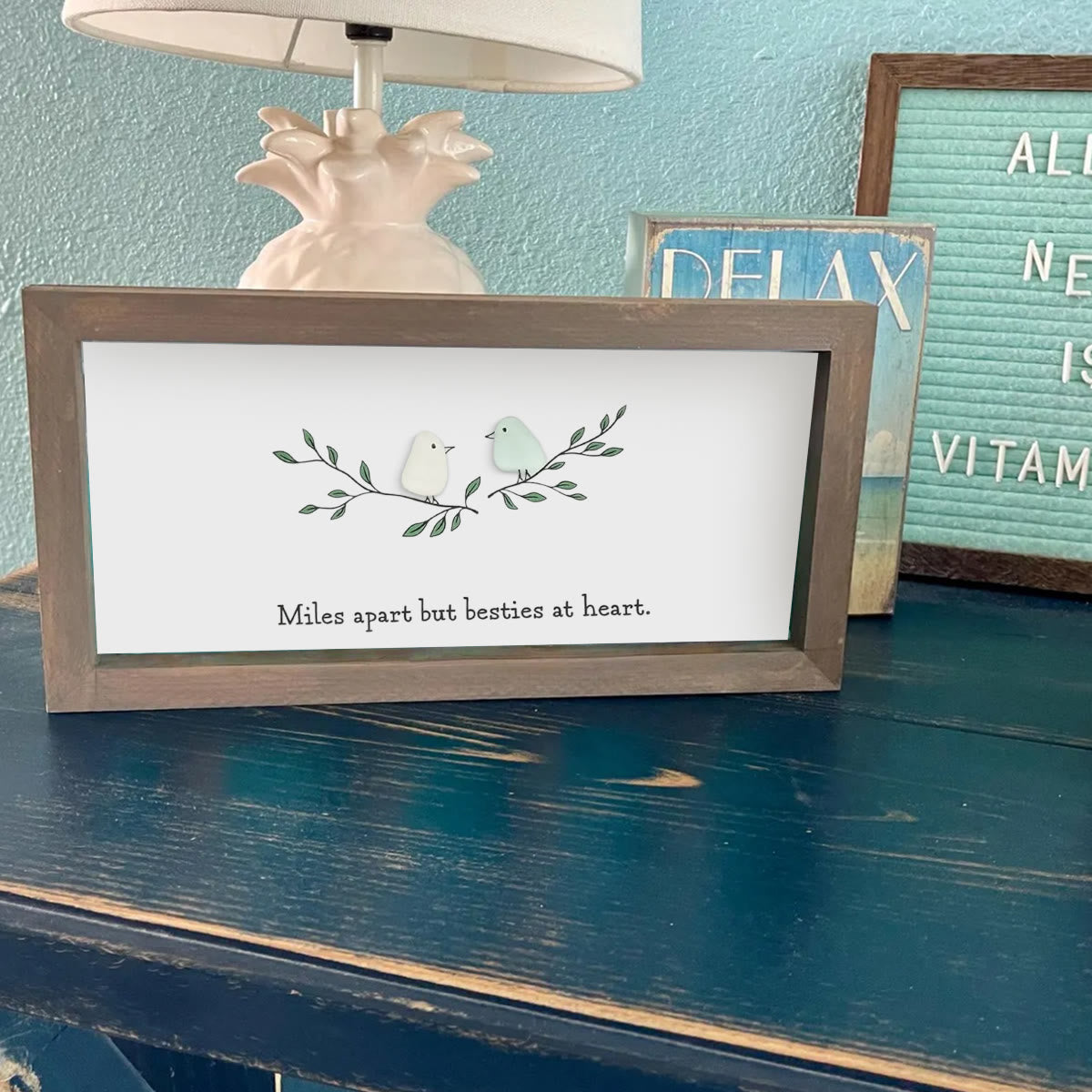 Best Friends Gift Sea Glass Framed Art - image 3