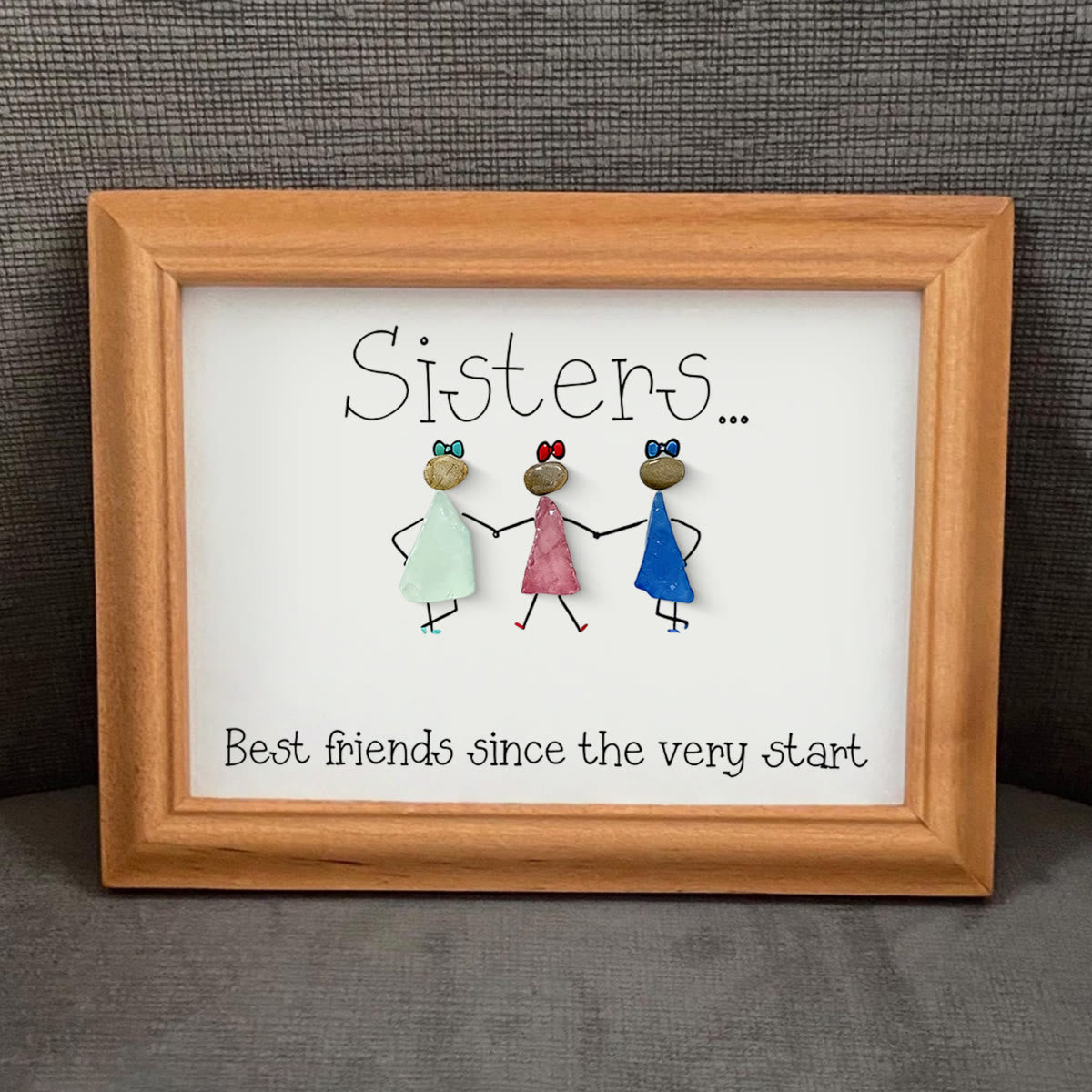 Sisters Are Best Friends Sea Glass Framed Art - image 7