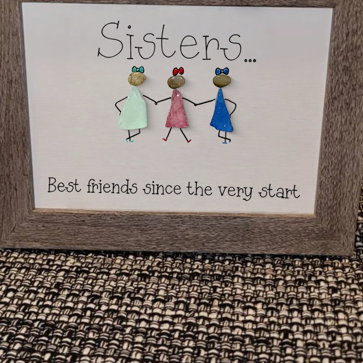 Sisters Are Best Friends Sea Glass Framed Art - image 9
